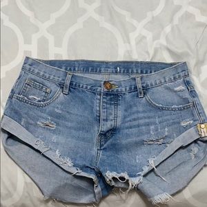 Denim jean shorts